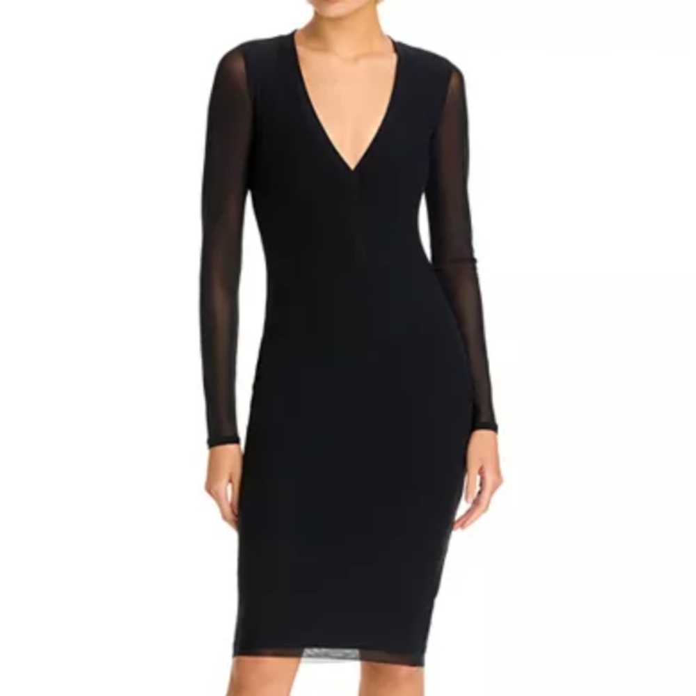 NWT AFRM Diane Dress In Noir Black Size M